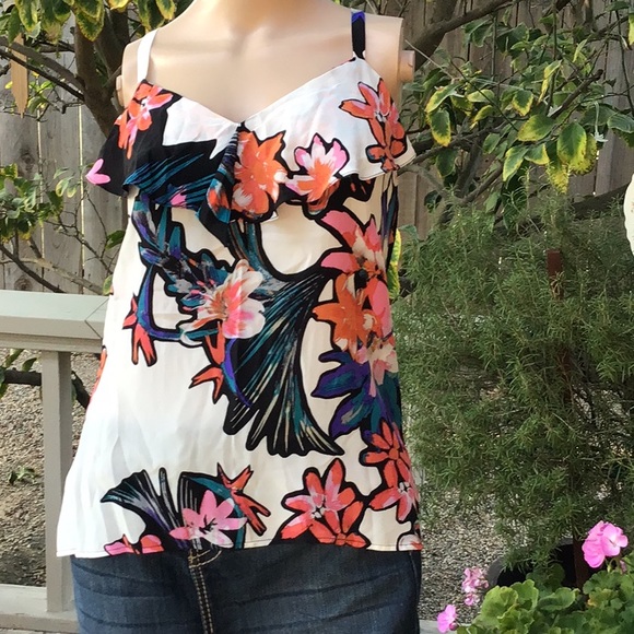 Nanette Lapore Silk Racerback Camisole Tank Top - Picture 1 of 7